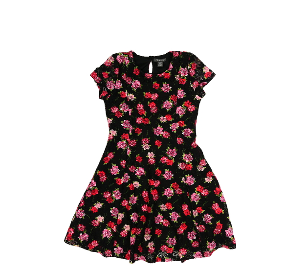 Černé květinové krajkové šaty Primark