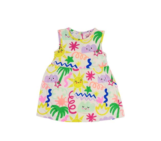 Bílé šaty s veselými obrázky F&F