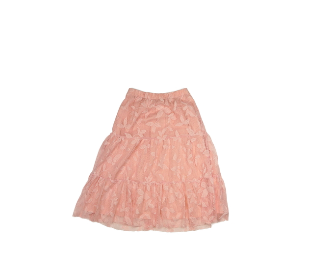 Růžová sukně s krajkou 