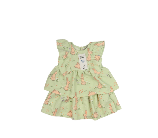 Nové zelené šaty se zajíčky a volánky 