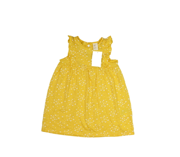 Nové žluté šaty s volánky a srdíčky H&M