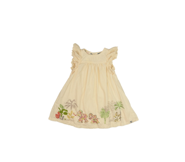 Hnědé šaty s volánky a se slony Mantaray 