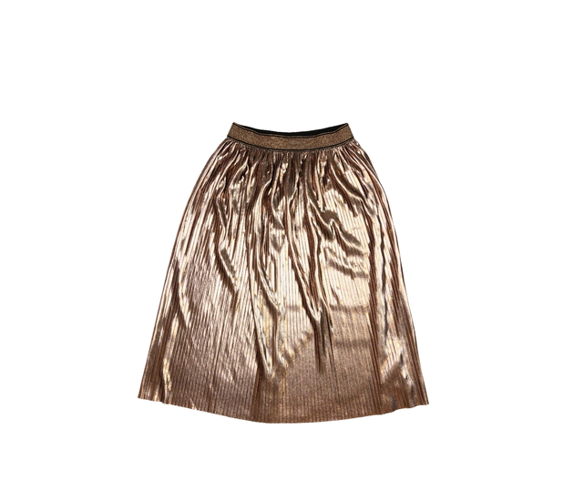 Bronzová lesklá nabíraná dlouhá sukně Next