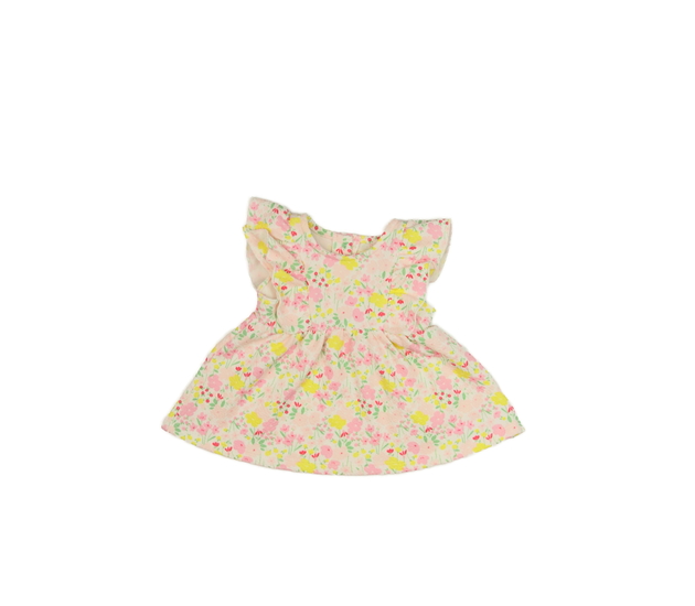 Světlé květinové šaty s volánky 