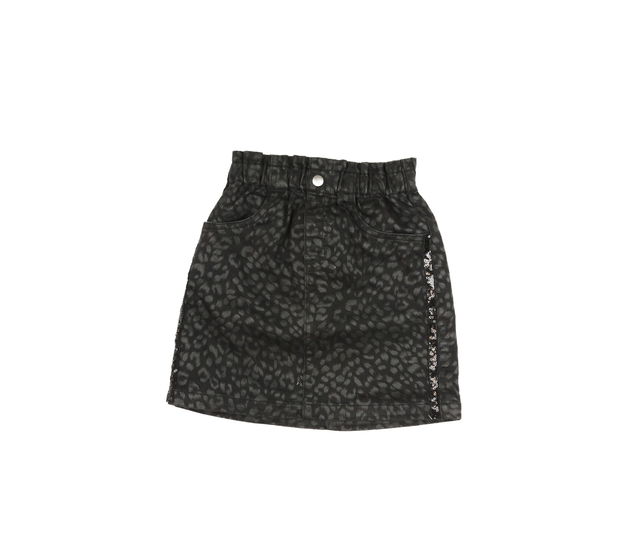 Tmavá vzorovaná sukně s flitry na bocích Nutmeg