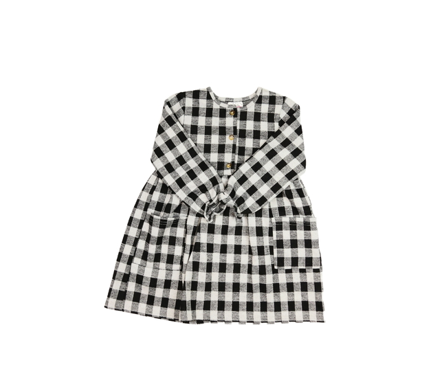 Kostkované černo-šedé šaty 