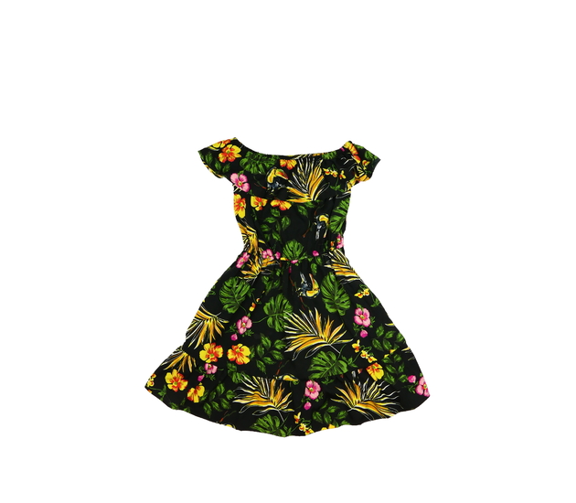 Černé vzdušné šaty s květinami