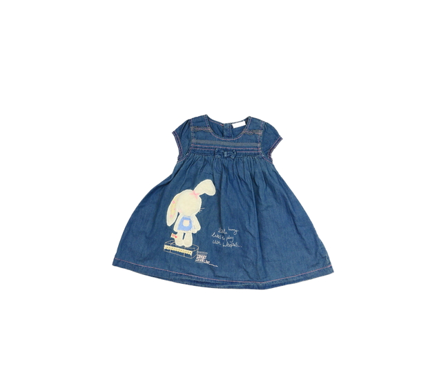 Modré šaty se zajíčkem a volánky Next