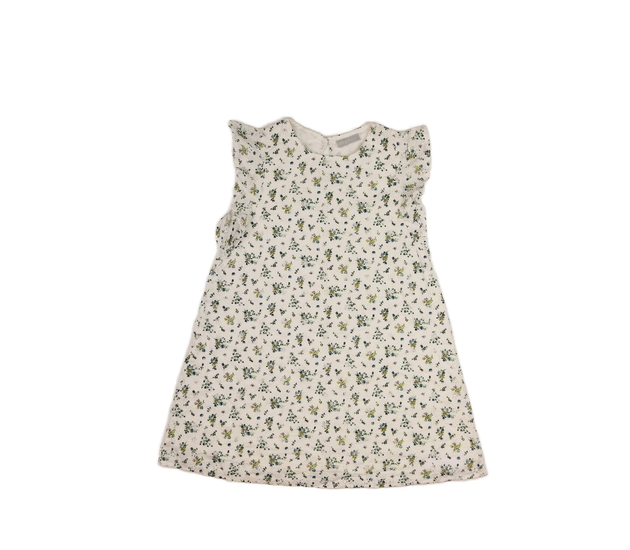 Bílé madeirové šaty s květinami