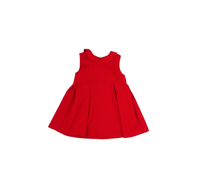 Červené společenské šaty s límečkem