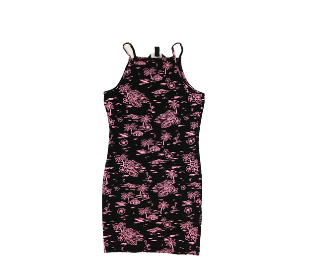 Černé pouzdrové šaty s plameňáky New Look