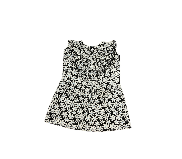 Černé šaty s bílými květy a prošívaným živůtkem Pr