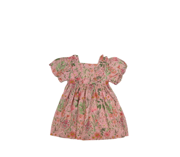 Růžové květinové společenské šaty Next