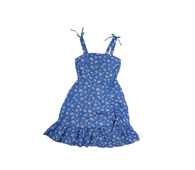 Modré lehké květinové šaty 