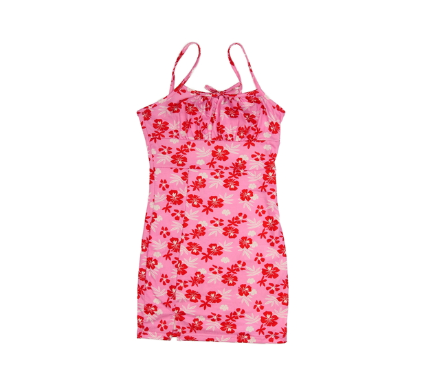 Růžové květinové šaty 