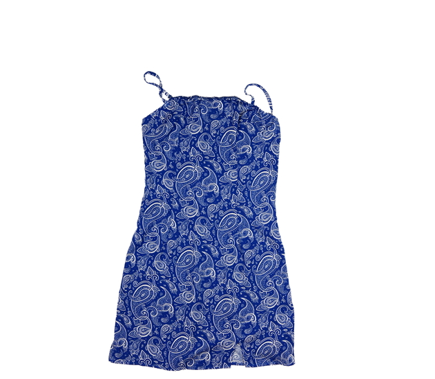 Modré vzorované lehké šaty 