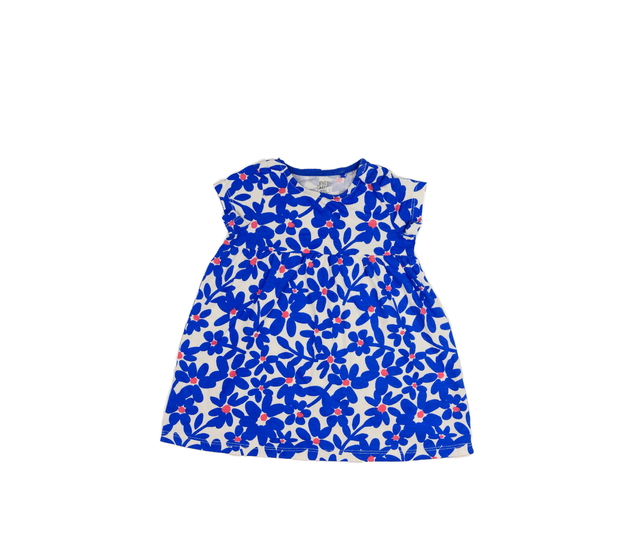 Krémové šaty s modrými květinami F&F