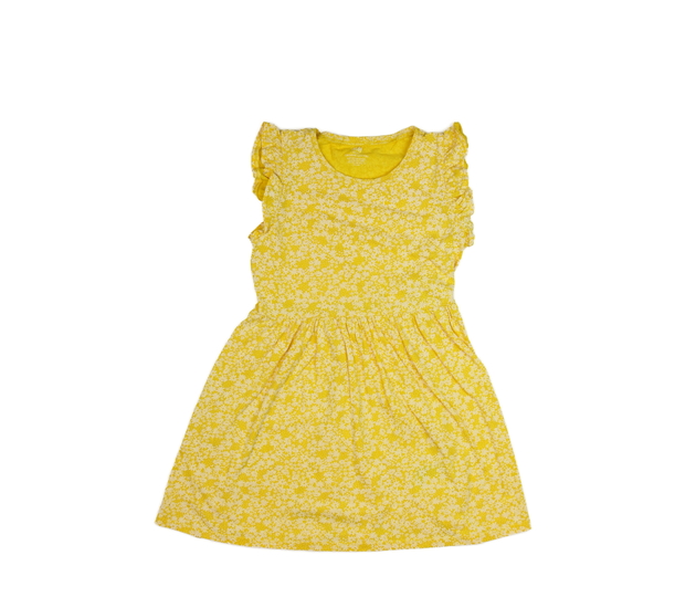 Žluté květinové šaty s volánky H&M