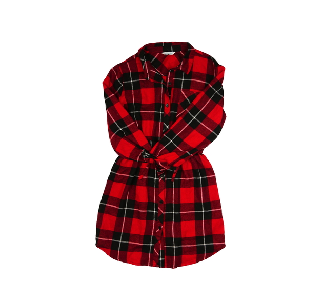 Černo-červené kostkované košilové šaty Primark