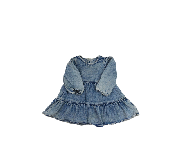 Modré melírované riflové šaty 