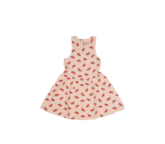 Světle růžové šaty s melouny 