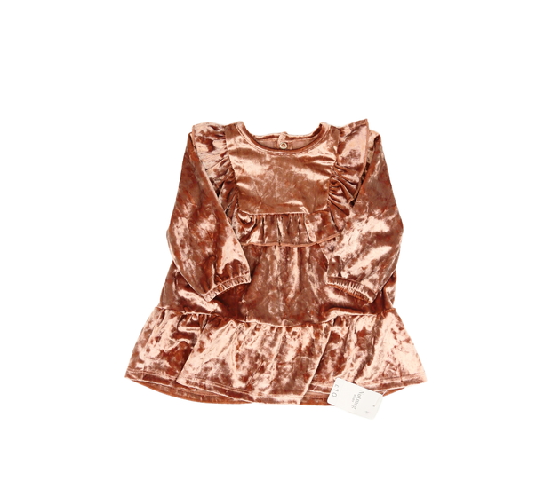 Nové starorůžové semišové šaty s volánky Nutmeg