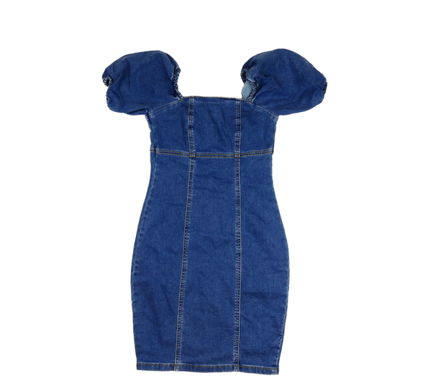 Modré riflové pouzdrové šaty New Look