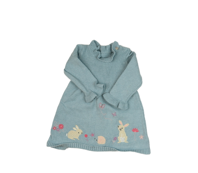 Modré svetrové šaty se zajíčky Nutmeg