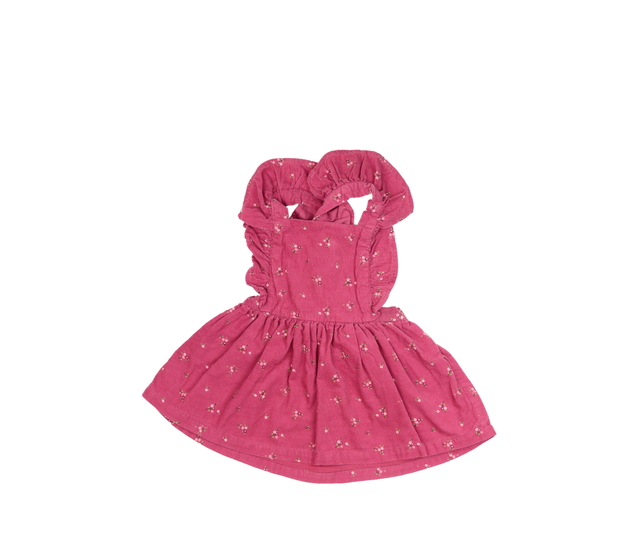 Tmavě růžové šaty s květinami 