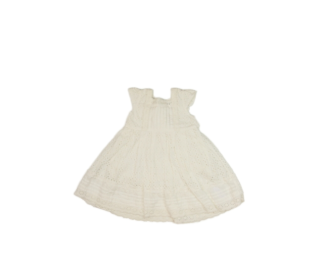 Bílé madeirové společenské šaty 