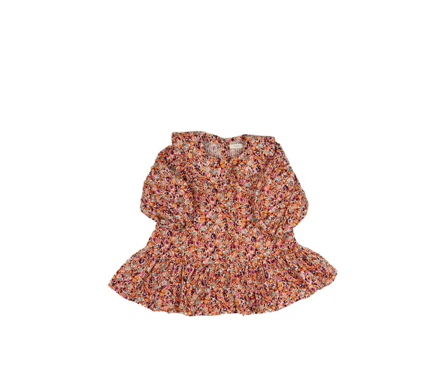 Oranžové květinové šaty s límečkem Next