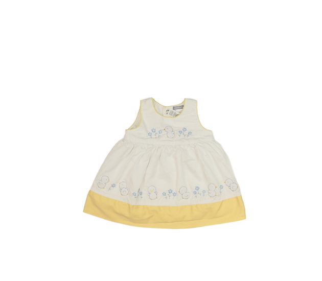 Žluto-bílé šaty s kačenkami