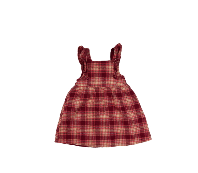 Červené kostkované šaty s volánky Nutmeg