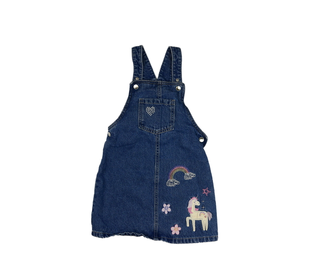 Modré riflové šaty s jednorožcem F&F