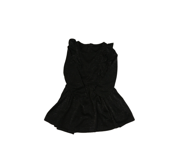 Černé lesklé společenské šaty s volánky Nutmeg