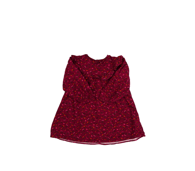 Červené květinové manšestrové šaty Next