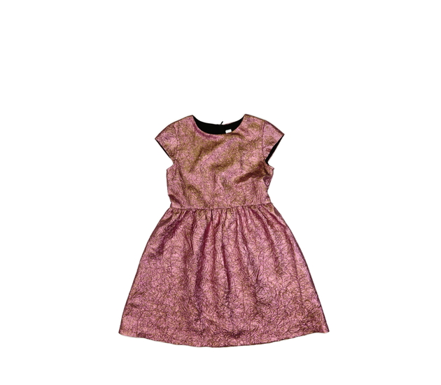 Růžové lesklé vzorované společenské šaty Tu