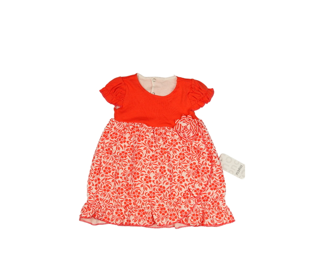 Nové červené šaty s květinami 