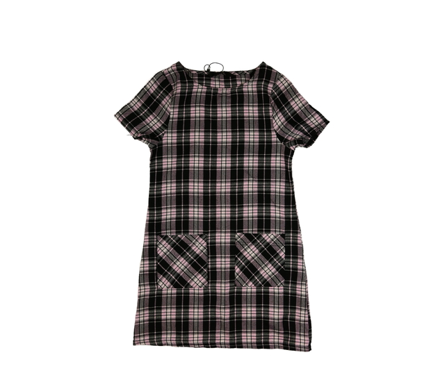 Růžovo-černé pruhované šaty 