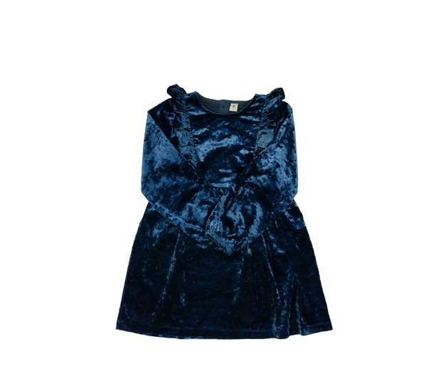 Tmavě modré semišové šaty s volánky Tu