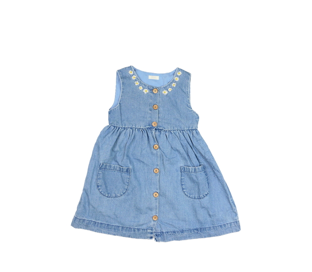 Modré riflové šaty s květinami Next