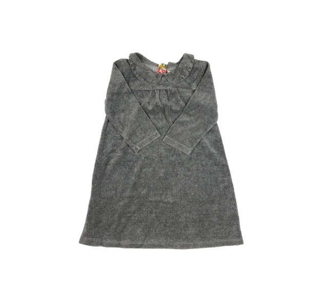 Šedé teplé šaty s límečkem