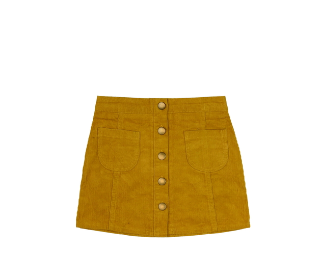 Žlutá manšestrová sukně Nutmeg