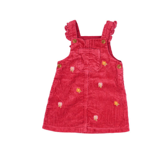 Růžové manšestrové květinové šaty Nutmeg