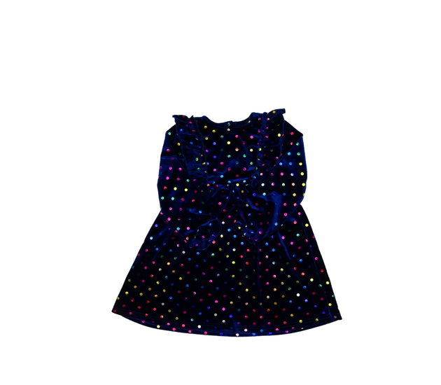 Modré hebké šaty s volánky a kolečky George