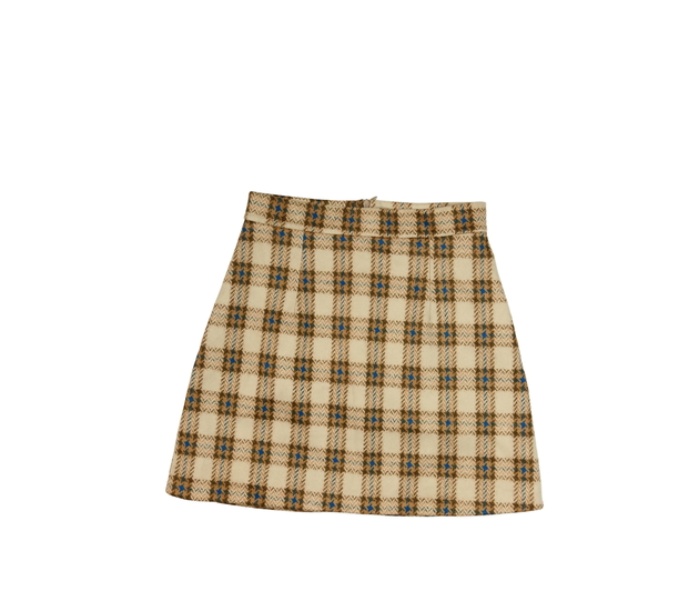 Hnědá vzorovaná sukně pas 64 cm vel. S