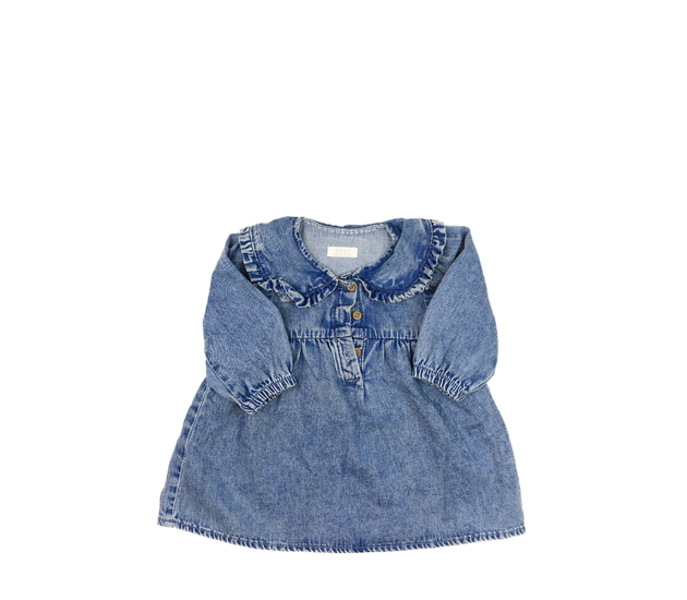 Modré riflové šaty s límečkem Next