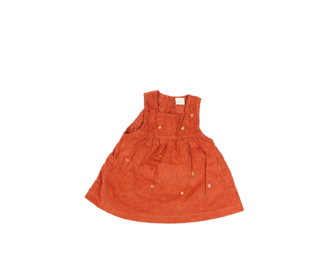 Cihlové manšestrové šaty Next