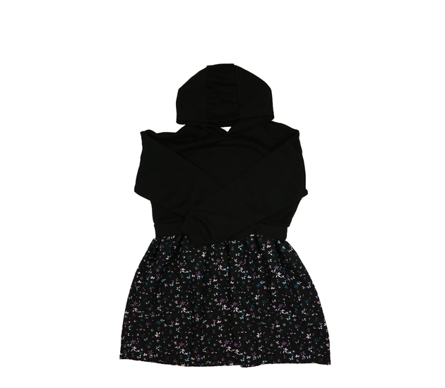 Černé šaty, mikinový vršek, vzdušný spodek Primark