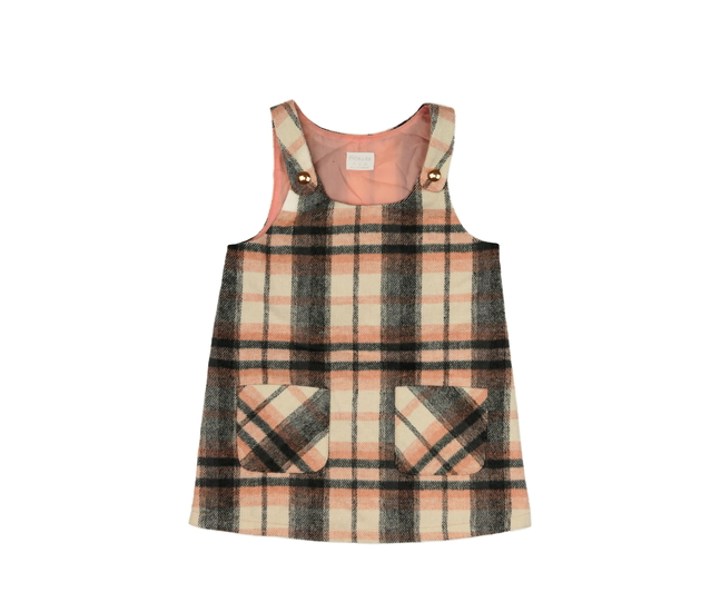 Růžové teplejší kostkované šaty F&F